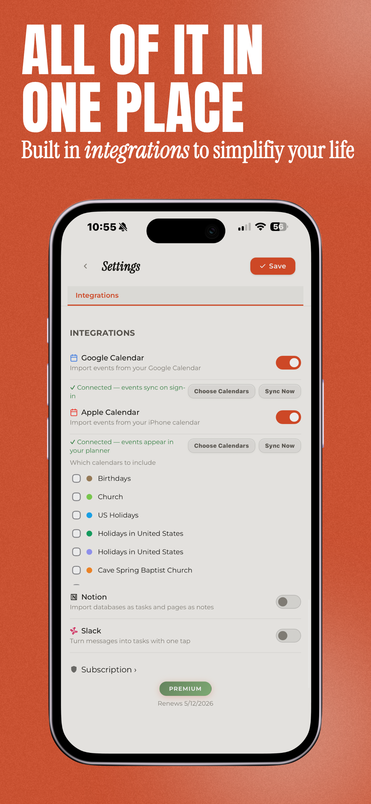 All Of It In One Place — Built-in integrations